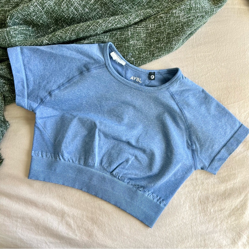 AYBL Blue Short Sleeve Crop Top